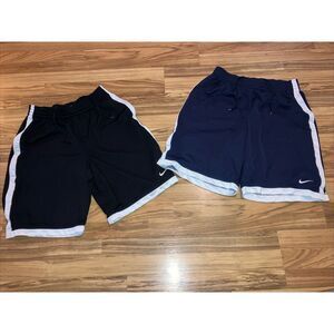 Vtg Nike Shorts Mens L‎ Black & Blue  Long Basketball Wide Baggy Y2K Lot Of 2